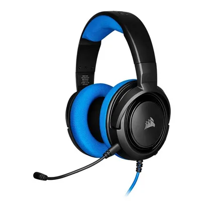 Headset Gamer Corsair HS35 Stereo PS4/PC/Mobile Preto/Azul Drivers 50mm, CA-9011196-NA