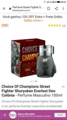 Choice Of Champions Street Fighter Shoryuken Everlast Deo Colônia  R$ 65