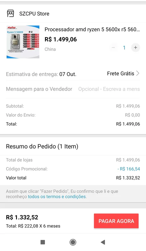 Imagem na descrição da promoção