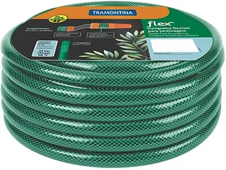 Mangueira Flex Tramontina Com Engates Rosqueados E Esguicho Em Pvc Verde 10 M