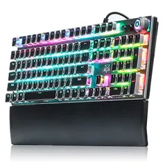 Teclado Gamer Mecânico para Pc Computador Adamantiun Excalibur Marrom Led Rainbow Switch Brown Marrom Software Macro Double injection