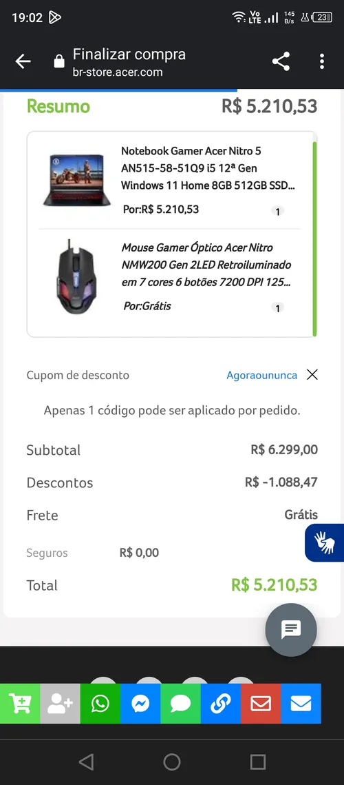 Imagem na descrição da promoção