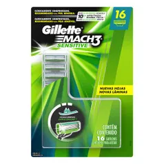 Carga Gillette Mach 3 Sensitive - 16 unidades | R$75