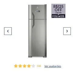 Geladeira/Refrigerador Frost Free cor Inox 310L Electrolux (TF39S) - SOMENTE 220V