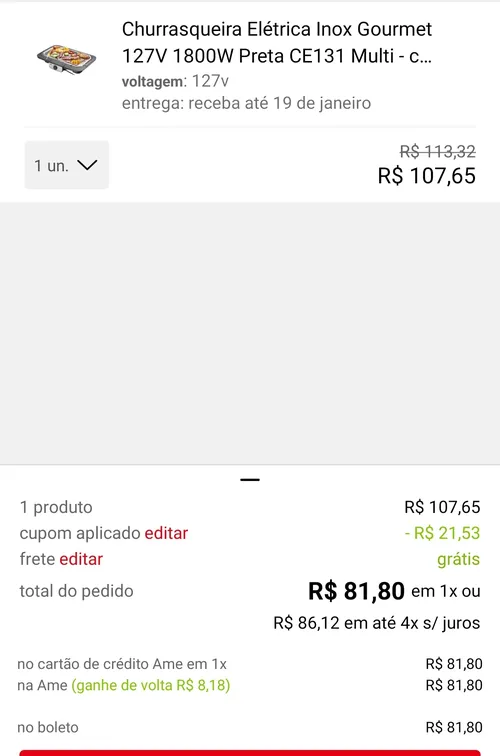 Imagem na descrição da promoção