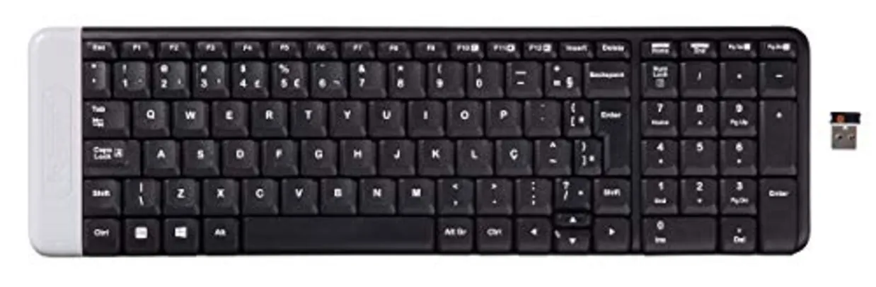 Teclado sem fio Logitech K230, USB Unifying, ABNT2