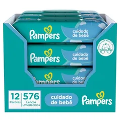 Pampers Lenços Umedecidos Cuidado de Bebê 576 unidades