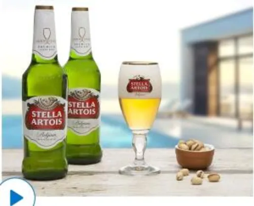 [Cliente Ouro] Kit Stella Artois Larger - 2 garrafas 550ml + 1 cálice - R$23