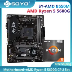 Soyo New Amd B550m Gaming Motherboard Set With Ryzen5 5600g Cpu M.2 Nvme/sata Sta