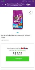 Ração Whiskas Peixe Para Gatos Adultos - 500gr | R$5