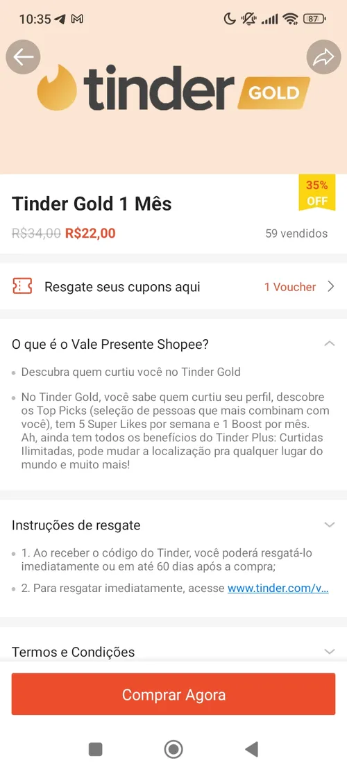 Imagem na descrição da promoção