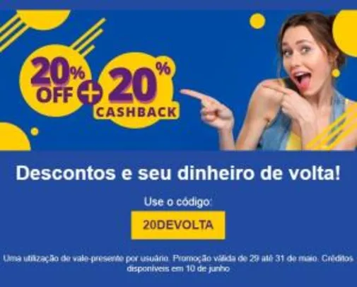 Brasília e Recife | 20% OFF+ 20% CASHBACK