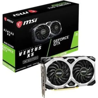Placa de Vídeo MSI NVIDIA GeForce GTX 1660 Super Ventus XS OC, 6GB, GDDR6 | R$ 1.549