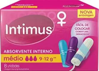 [R$3,33 - 5 un] Absorvente Interno Intimus Médio, 8 un R$ 3