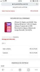 iPhone 11 Apple com 64GB - Vermelho | R$ 4.179