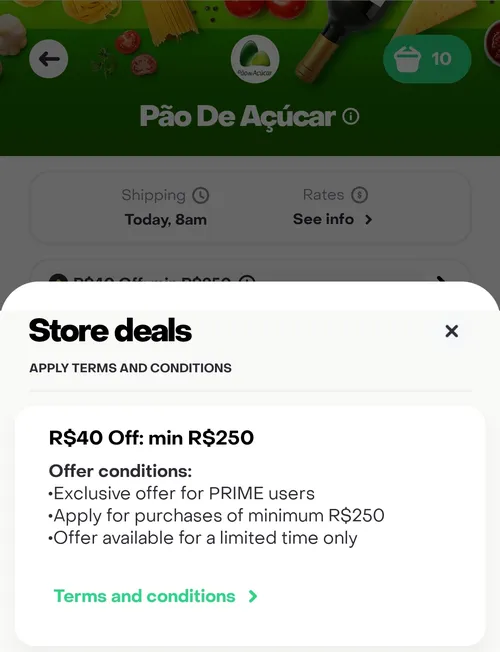 Imagem na descrição da promoção