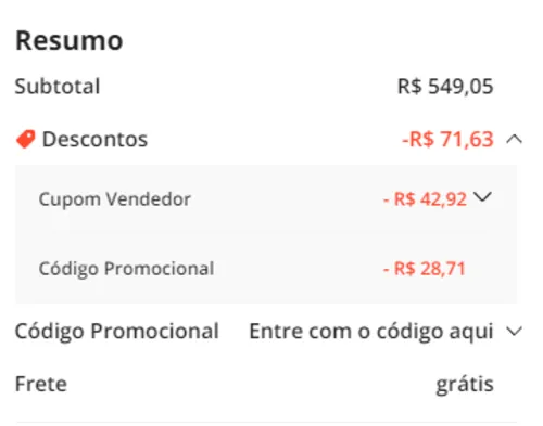 Imagem na descrição da promoção