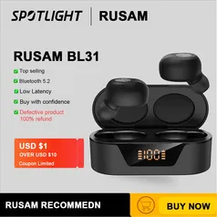 RUSAM BL31 Fone Bluetooth 5.2