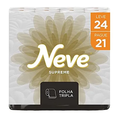 Neve  Folha Tripla Supreme Papel Higiênico, 24 Rolos