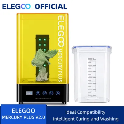 [Do Brasil] Elegoo Máquina de Lavagem e Cura Mercury Plus, Aparelho para Impressora 3D, Modelo 2 em 1