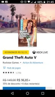 Grand Theft Auto V (XOne) - R$ 97