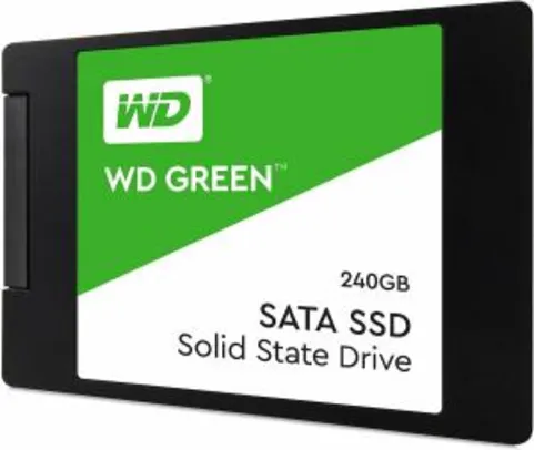 SSD WD Green 2.5´ 240GB SATA III 6Gb/s Leituras: 545MB/s e Gravações: 465MB/s - WDS240G2G0A