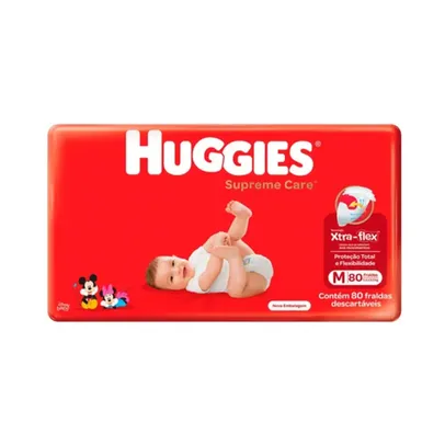 [Primeira compra] Fralda Huggies Supreme Care M Com 80 Unidades |  4 Pacotes