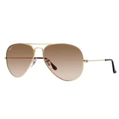 Óculos Solar Ray-ban Rb3025 Aviador Tamanho 58 - Dourado - 001/51 Lente Marrom | R$255