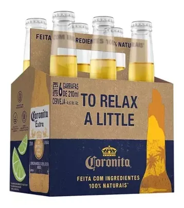 Cerveja Coronita Extra 210ml, Longe Neck - Pack 6 Unidades