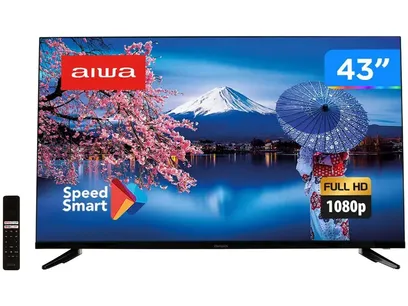 Foto do produto Smart Tv Aiwa 43 Full Hd Borda Ultrafina HDR10 Dolby Áudio AWS-TV-43-BL-01