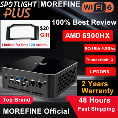 Mini PC MOREFINE AMD 6900HX Thunderbolt 3 6900HX Mini Computador 32G DDR5