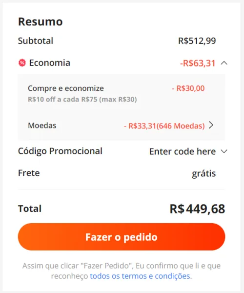 Imagem na descrição da promoção