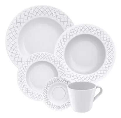 Aparelho de Jantar Ingrid em Porcelana 20 Peças Cor Branco Tramontina