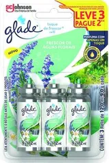 (PRIME) - Desodorizador Glade Toque de Frescor Refil Frescor de Aguas Florais Leve 3 Pague 2 12ml R$13