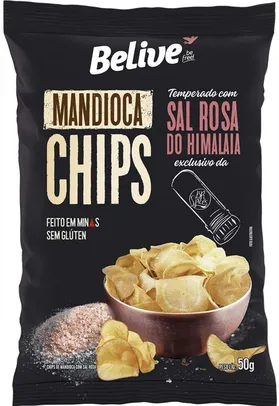 [Prime] Mandioca Chips Belive temperado com Sal Rosa do Himalaia BR | R$ 5,11