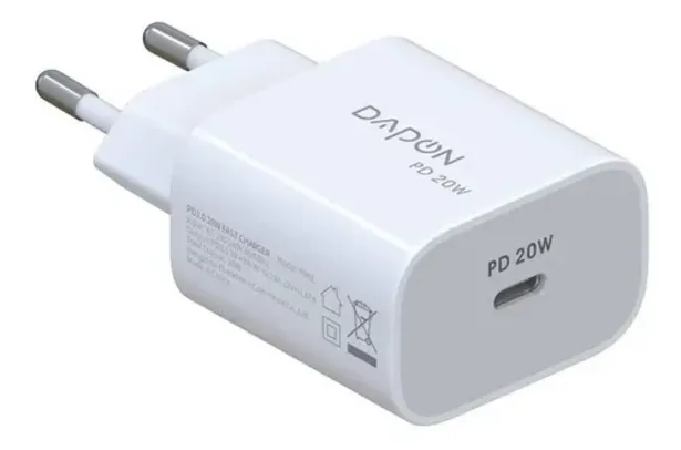 Carregador De Parede Rápido Usb-c Pd 20w Dapon Hp6e Branco