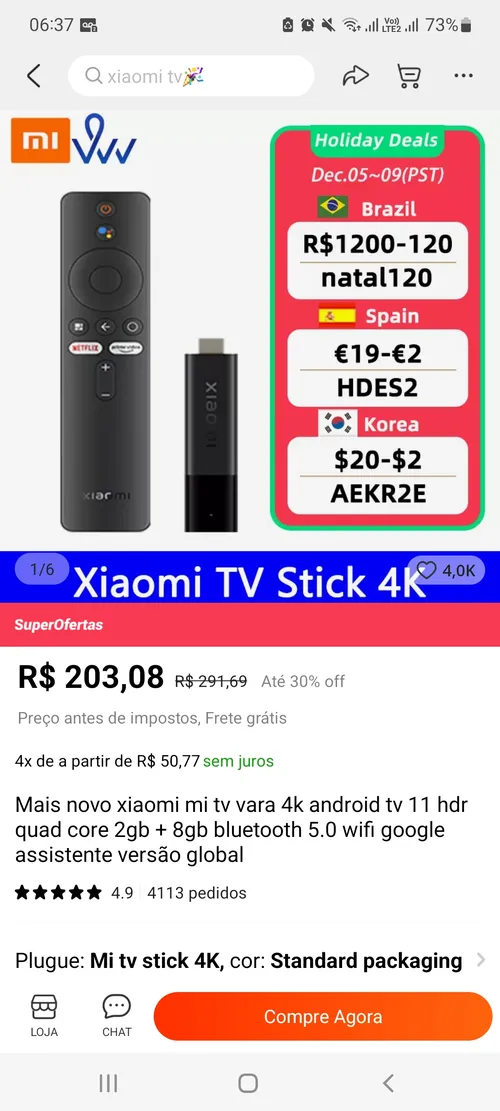 Imagem na descrição da promoção