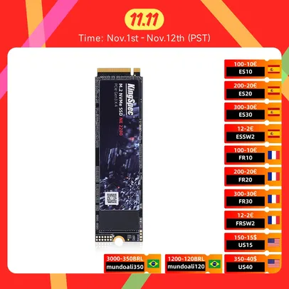 [COMEÇA AS 21H] SSD Kingspec M2 NVME 1TB