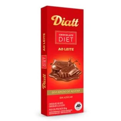 Chocolate Diatt Diet 25g [Ao Leite/Meio Amargo/Branco] | R$ 1