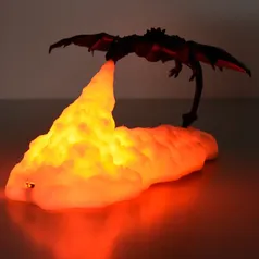 [App/Taxa Inclusa/1º Compra R$ 50,12] Lâmpadas LED Fire Dragon , decoração do quarto 3D, dragão de gelo,