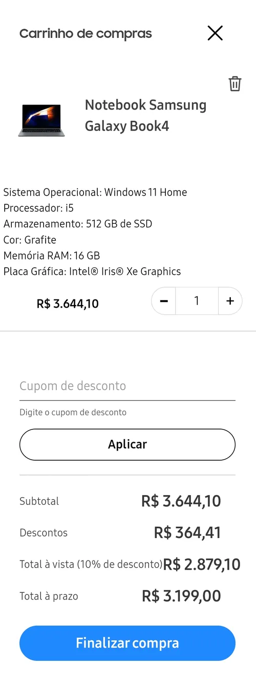 Imagem na descrição da promoção