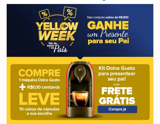 Compre Máquina Dolce Gusto + 0,10 centavos e leve 10 caixas de cápsulas 