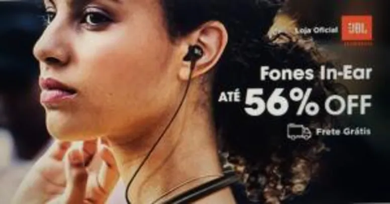 Grátis: Fones JBL In-ear com até 56% OFF | Pelando