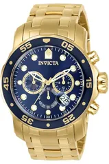 Relógio Invicta 0073 Pro Diver, cronógrafo, banhado a ouro 18k