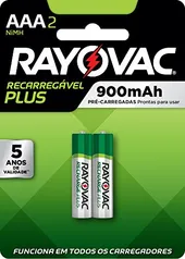 Pilha, Rayovac, SPL724-2LA, AAA Palito, pacote de 2 | R$21