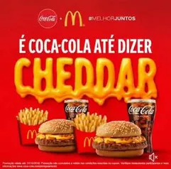 [Promoção] Compre uma coca 2L e ganhe 50% de desconto combo 2x1 Cheddar McMelt