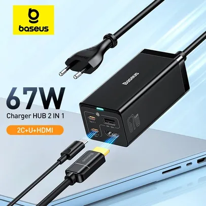 Carregador 67W Baseus HUB USB C + Hdmi