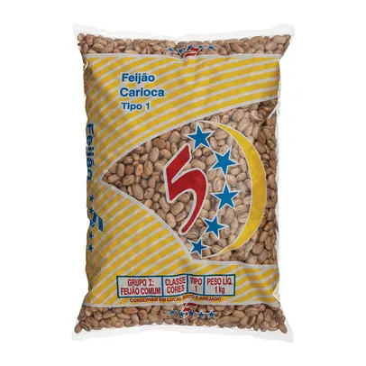 Feijão Carioca 5 Estrelas 1 Kg Tipo 1