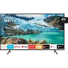 TV 58'' LED Samsung 58RU7100 Ultra HD 4K Smart TV com HDR Premium Bluetooth Entradas Som Dolby Digital Plus HDMI 3 e USB 2