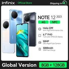 Smartphone Infinix Note 12 Modelo 2023 NFC 8GB RAM + 128gb Processador G99 6nm Tela 6,7" AMOLED